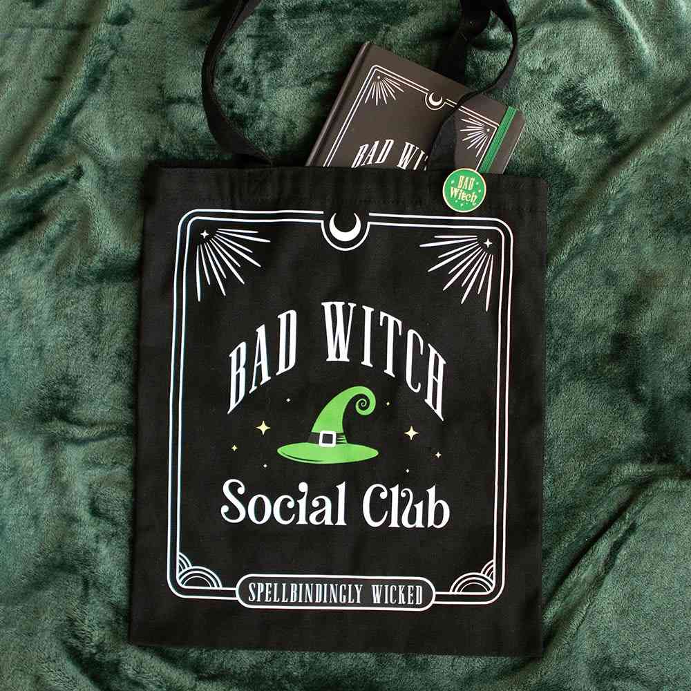 Something Different - Bad Witch Social Club Polycotton with Pin Badge Tragetasche - Mehrfarben